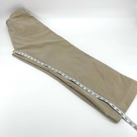 Calvin Klein Mens 36x30 Tan Corduroy Trouser Flat Front Straight Leg - Picture 8 of 9